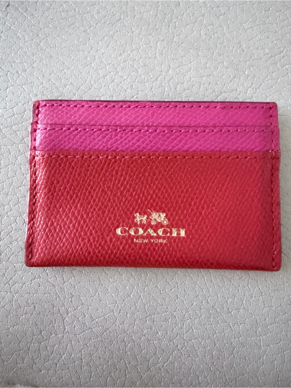 Coach Pink and Red Card Case Wallet